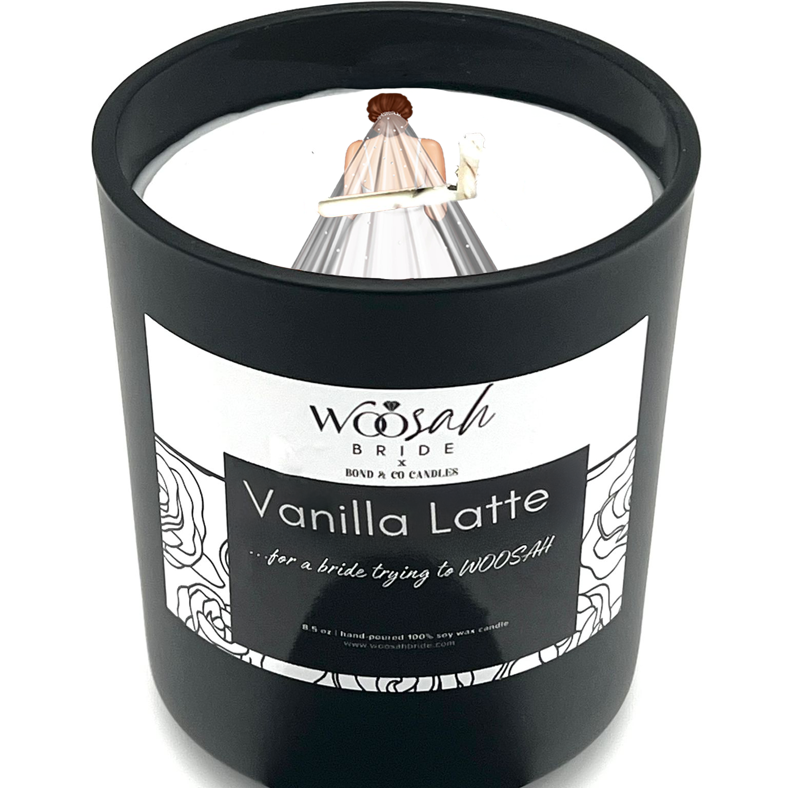 A Bride trying to WOOSAH candle w/ Self-Care playlist